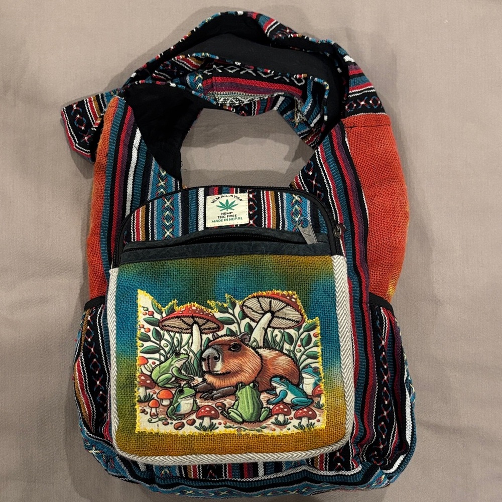 Nwot “Threadheads” Capybara Patchwork Shoulder Ba… - image 5